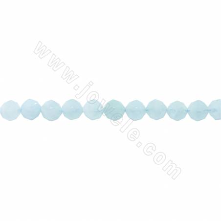 Natural Aquamarine Beads Strand Star Cut Faceted Size 5x6mm Hole 1mm 39-40cm/Strand