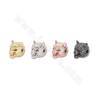 Multi-color Brass Micro Pave Cubic Zirconia Beads Hunt Head Size11x14mm foro 2mm 10pcs/Pack