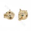 Multi-color Brass Micro Pave Cubic Zirconia Beads Hunt Head Size11x14mm hole 2mm 10pcs/Pack