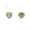 Multi-color Brass Micro Pave Cubic Zirconia Beads Leopard Head Size11x11mm Hole 1.2mm 10pcs/Pack