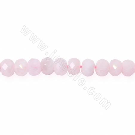 Perles de morganite rose naturelle en forme d'abaque à facettes taille 4x6 mm trou 1 mm 15~16"/cordeau