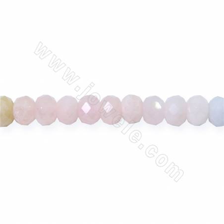 Perline naturali di morganite sfaccettate a forma di abaco dimensioni 4x6 mm foro 1 mm 15~16"/filo
