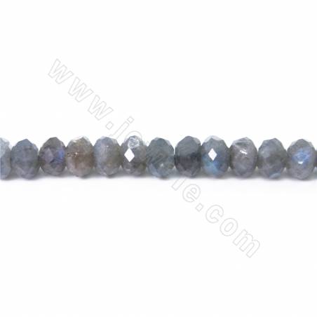 Perles de labradorite naturelle en forme d'abaque à facettes taille 4x7mm trou 1 mm 15~16"/cordeau