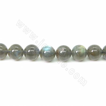 Collier de perles de labradorite naturelle de qualité AA ronde diamètre 10 mm trou 1 mm15~16"/cordeau