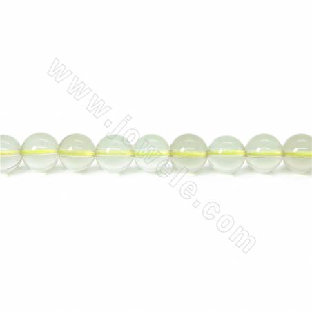 Collier de perles de quartz citron naturel rond diamètre 8 mm trou 1 mm 15~16"/coton