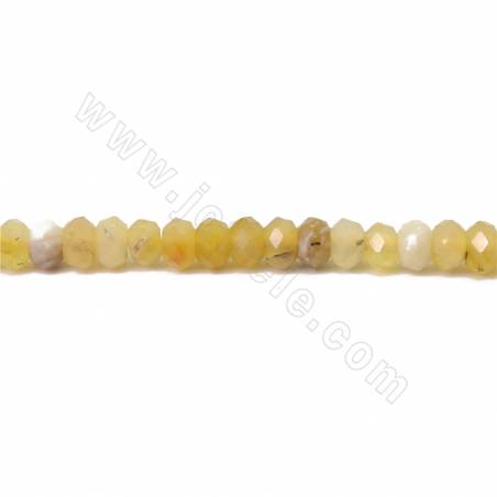 Natural yellow opal faceted abacus beads strand size 3x4 mm hole 1mm 15~16"/strand