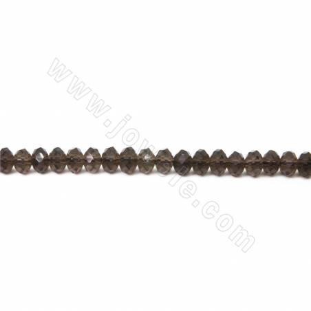 Perles de quartz fumé naturel en forme d'abaque à facettes taille 3x4.5mm trou 1mm 15~16"/cordeau