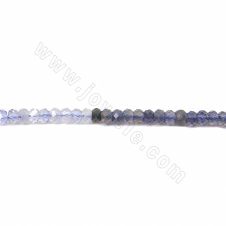 Cordons de perles de cordiérite naturelle en forme d'abaque à facettes taille 2x3.5mm trou1mm 15~16"/cordeau