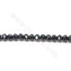 黑瑪瑙串珠 切角盤算珠 尺寸4x6毫米 孔徑1毫米 長度39-40厘米/條