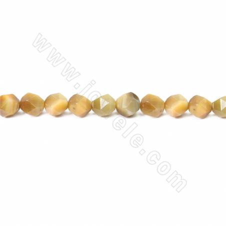 Natural golden tiger’s eye beads strand  star cut faceted  size 5x6 mm hole 1mm 15~16"/strand