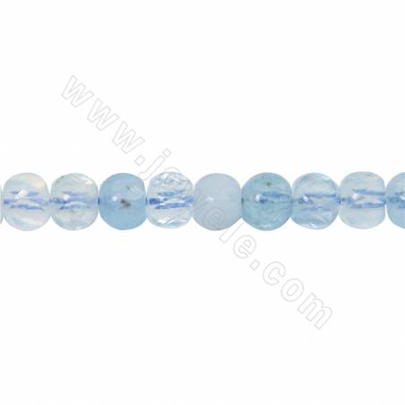 Collier de perles d'aigue-marine naturelle carré à facettes taille 5x5 mm trou 1mm 15~16"/cordeau