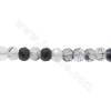 Perline di quarzo rutilato nero naturale a filo Sfaccettato Forma Abacus Dimensioni 3x4 mm Foro 1mm 15~16"/Filo
