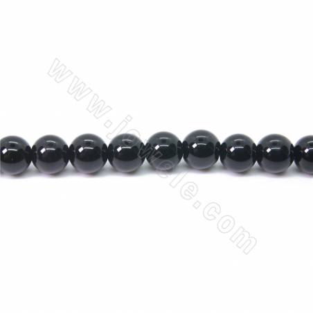 Perles de quartz noir naturelles, diamètre 6mm, trou 1 mm 15~16"/cordeau