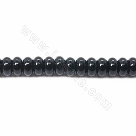 Perles d'obsidienne naturelle en forme d'abaque taille 3x6 mm trou1mm 15~16"/cordeau
