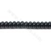 黑曜石串珠 算盤珠 尺寸3x6毫米 孔徑1毫米 長度39-40厘米/條