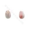 Perles semi-percées en coquille de conque reine rose naturelle taille 7x11mm trou 0.8 mm 4 pièces/pack