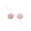 Natural pink queen conch shell half-drilled beads rose size 6-14mm  hole 1mm 4 pieces/pack