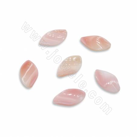Natural pink queen conch shell pendant flower petal size 8x15mm  hole 1mm 6 pieces/pack