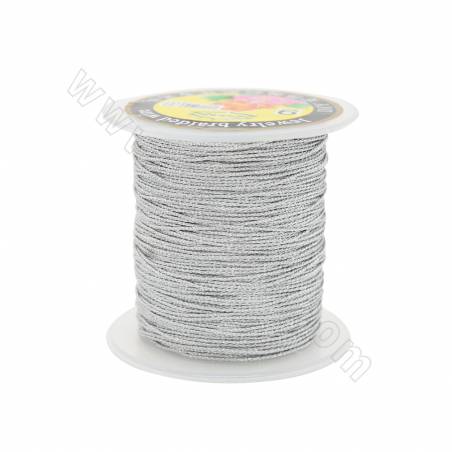 Polyester Threads Braided Wire  Silver Thickness 0.8mm 50m/coil