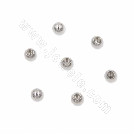 304 stainless steel half-drilled beads round diameter 4mm hole1.5mm 50pcs /pack