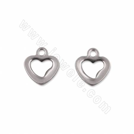 304 stainless steel  pendant heart shape size 10x12mm hole 1.2mm 200pcs /pack