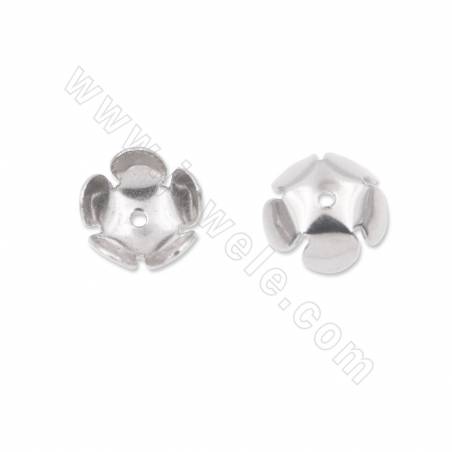 304 stainless steel beads caps flower size  8mm hole 1mm 200pcs/pack