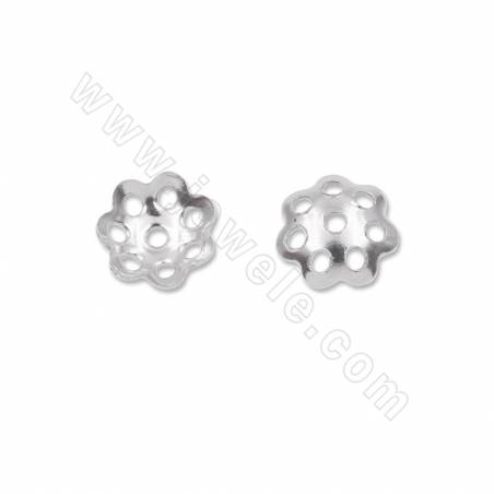 capuchons de perles en acier inoxydable 304 taille de fleur 6mm trou 1mm 200 pièces/pack
