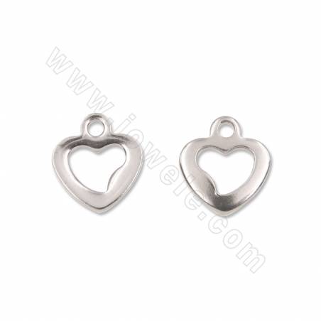 304 stainless steel pendant heart  size 9x10mm hole1.5mm 200 pcs/pack