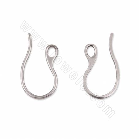 304 stainless steel earring hook findings size12x22mm pin1mm hole 2x3.5 mm 100 pieces/pack