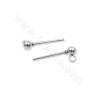 304 Ear Stud Findings round bead  size  3x14-6x17mm pin 0.8mm hole 1.6-2mm 50 pieces/pack