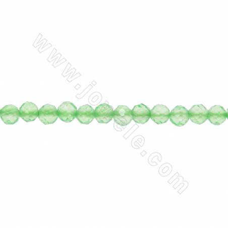Synthesis multi-color crystal beads  strand round faceted diameter  2 mm hole 0.5mm 15~16"/strand