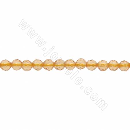 Collier de perles de verre multicolores à facettes rondes diamètre 2 mm trou 0.5mm 15~16"/cordeau