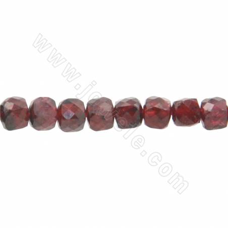 Natural  garnet beads strand faceted square size 4x4mm hole 0.8mm 15~16"/strand