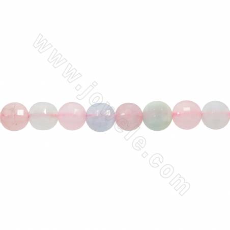 Natural morganite beads strand faceted flat round diameter 6mm hole 0.8mm 15~16"/strand
