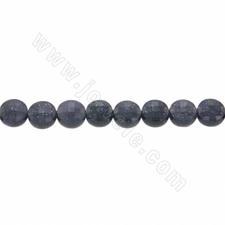 Synthesis Blue Goldstone Faceted Flat Round 6mm Hole0.8mm 39-40cm/Strand