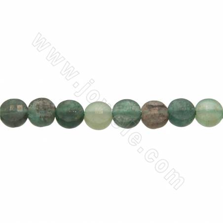 Collier de perles en quartz naturel vert fraise à facettes plates rondes diamètre 6 mm trou 0.8mm 15~16"/cordeau