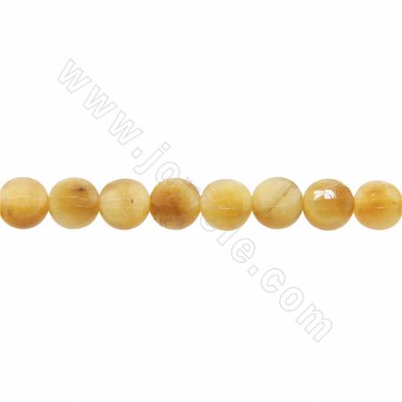 Natürliche goldene Tigeraugenperlen Strang facettiert flach runder Durchmesser 6 mm Loch 0,8 mm 15 ~ 16 "/ Strang