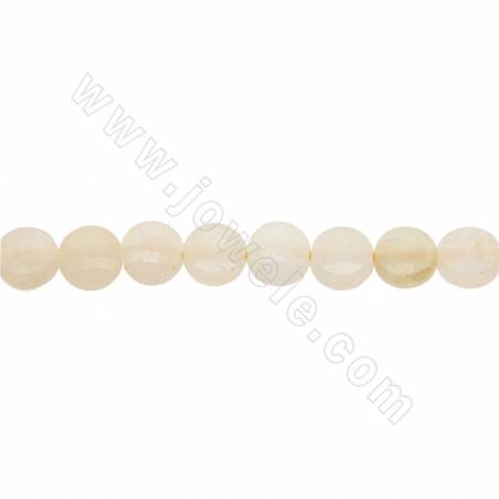 Natural yellow jade beads strand faceted flat round diameter 6 mm hole 0.8 mm 15~16"/strand