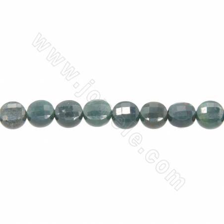 Natural  bloodstone beads strand faceted flat round diameter 6mm hole 0.8mm 15~16"/strand