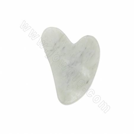 Natural Serpentine Jade GuaSha Tool Heart Shape Size 60x82mm x1Piece