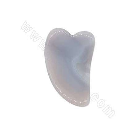 Natural  Botswana Agate GuaSha Tool Heart Shape Size 40x70mm x1Piece