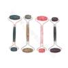 Multi- color Natural gemstones double- head roller facial massager alloy welding  length about  145mm width 58mm x1piece