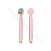 Natural gemstone electric facial massager alloy welding rose gold plated  length about 160mm width 30mm x1piece