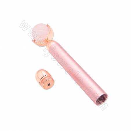 Natural gemstone electric facial massager alloy welding rose gold plated  length about 160mm width 30mm x1piece