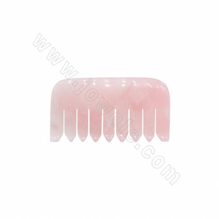 Natural Quartzo rosa Gua sha placa facial cabeça traseira massageador, Tamanho 60x112mm, x1pç.