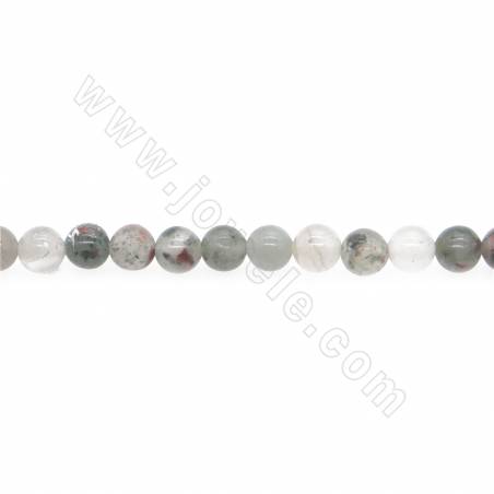 Perline di pietra sanguigna naturale Diametro rotondo 4 mm Foro 1 mm 15~16"/Filo