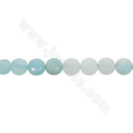 Collier de perles d'amazonite naturelle facettes plates rondes diamètre 6 mm trou 1.2mm 15~16"/cordeau