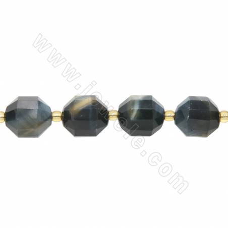 Natural dream tiger’s eye beads strand faceted prismatic size 11x12mm hole 1.5mm about 28 beads/strand 15~16"