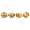 Collier de perles d'oeil de tigre en or naturel à facettes taille 10x12mm trou 1.5mm environ 28 perles/collier 15~16"