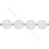 Natural rock crystal beads strand faceted prismatic size 11x12mm hole 1.5mm about 28 beads/strand 15~16"
